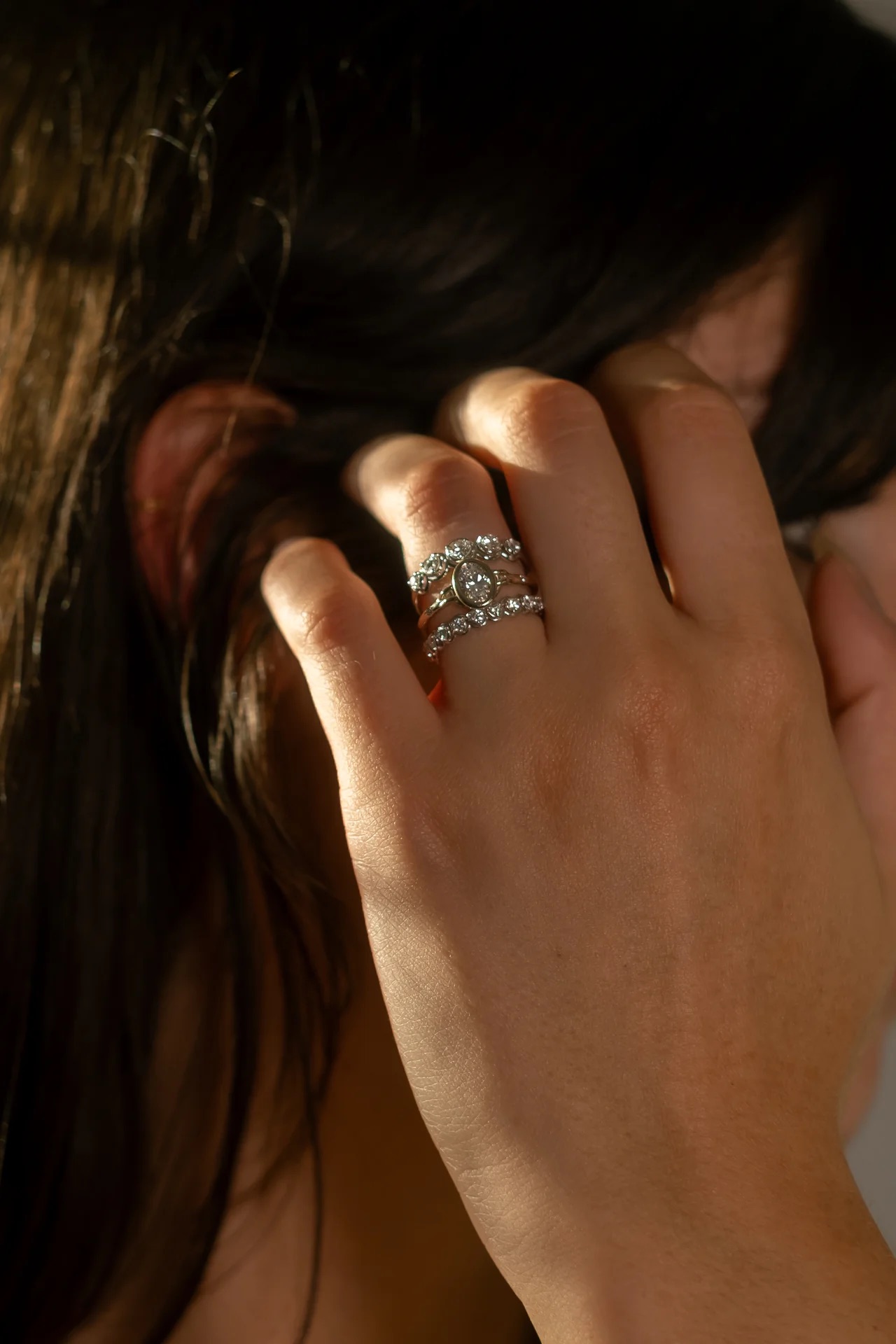 Suspended in time ring - oval